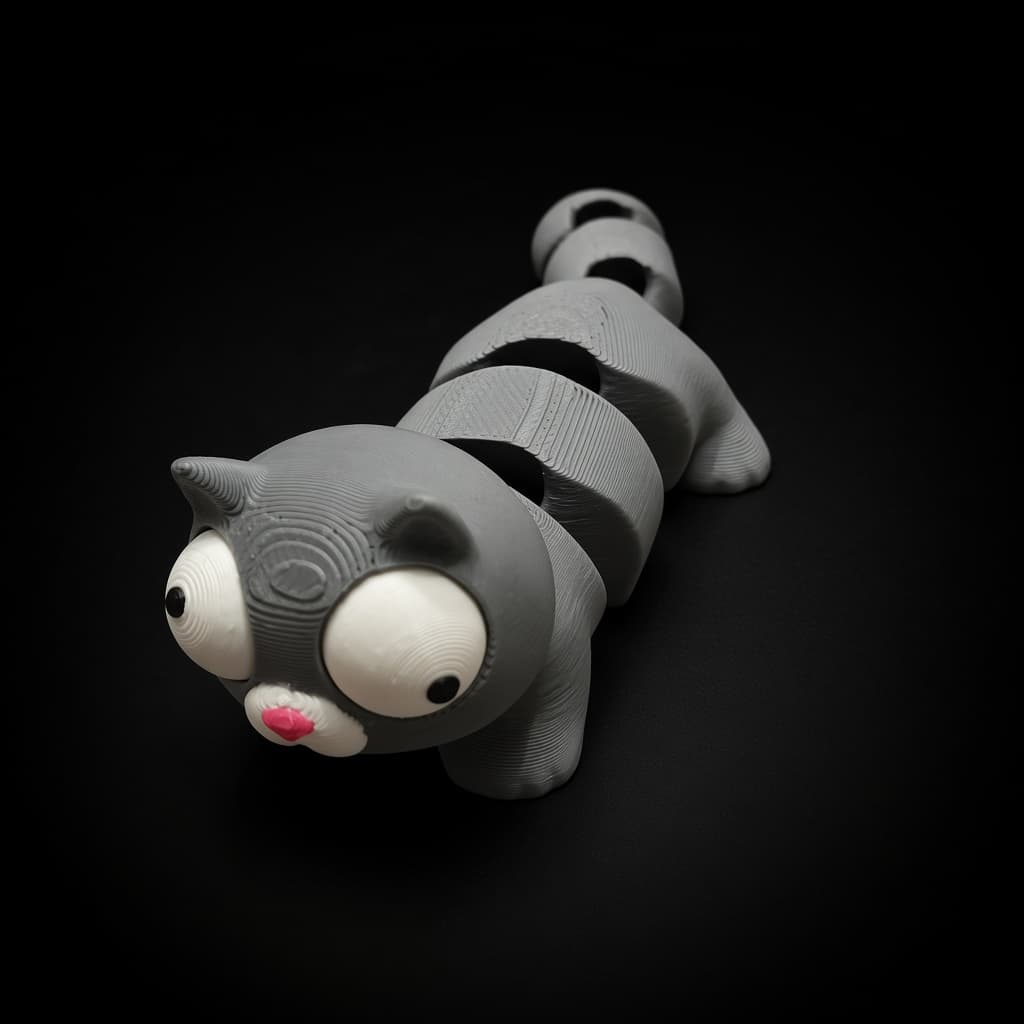 Mini Goofy Flexi Cat with Movable Eyes
